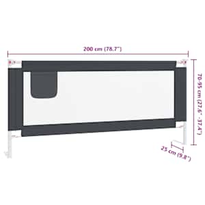 Dětská zábrana k postýlce tmavě šedá 200 x 25 cm textil - obrázek 8