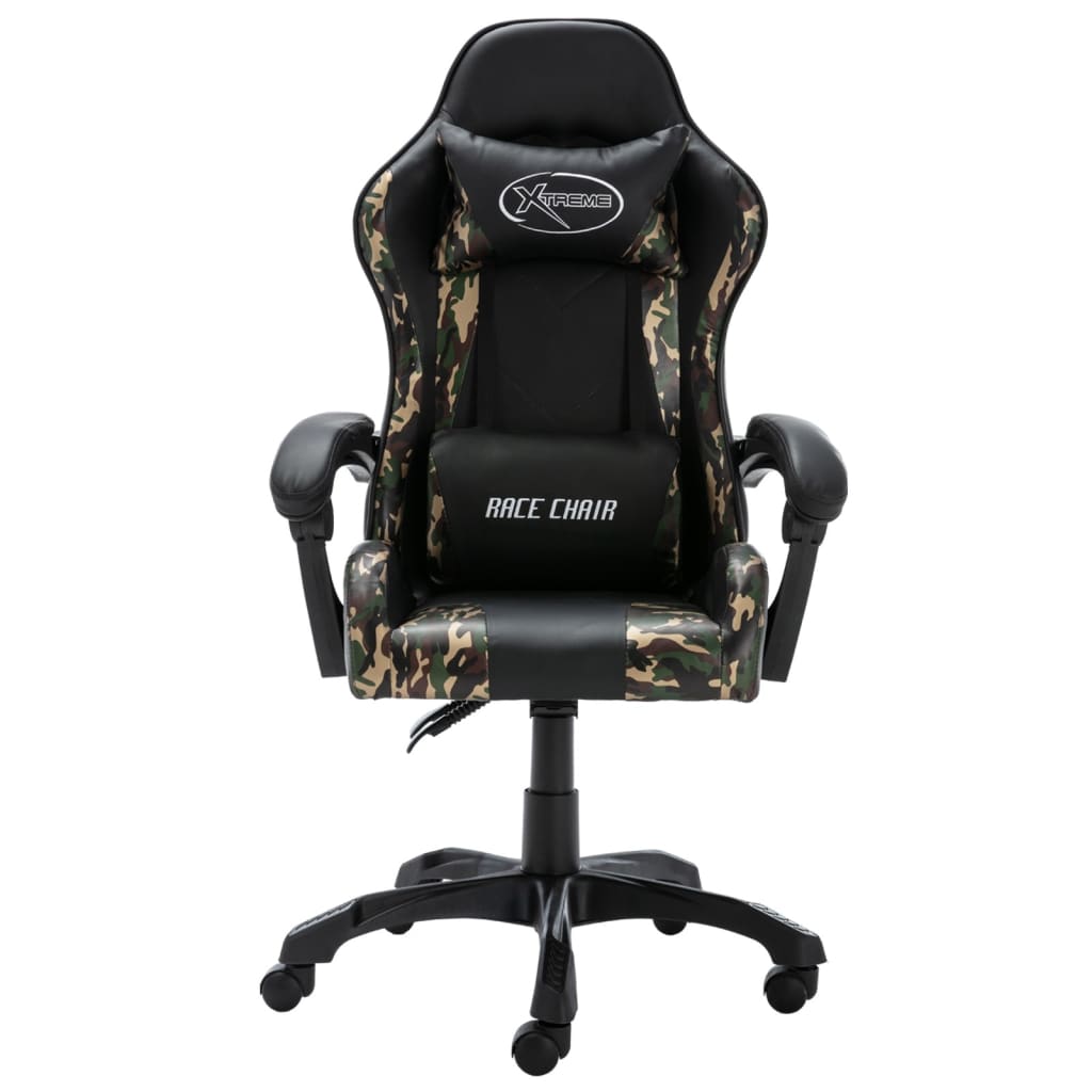 

vidaXL Racestoel kunstleer zwart en camouflage