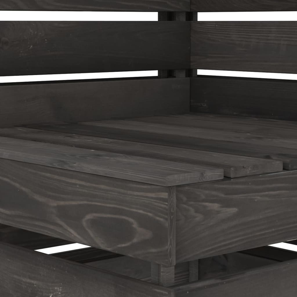 Ogrodowa sofa 4-osobowa, impregnowane na szaro drewno sosnowe