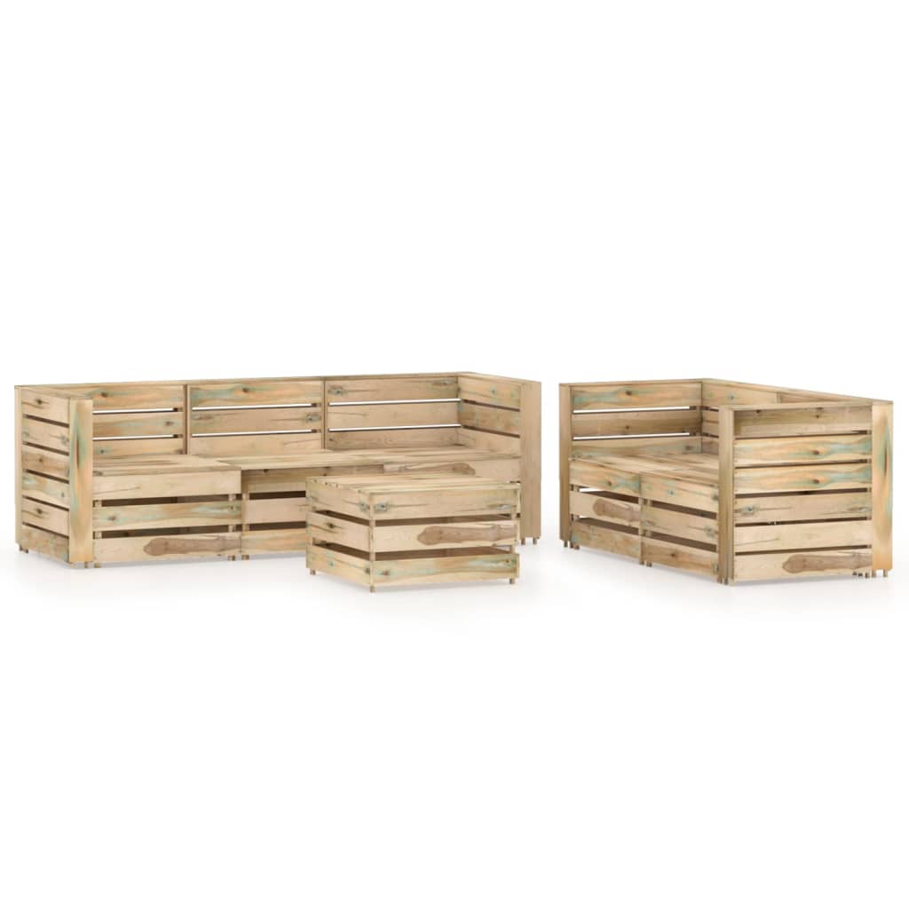 vidaXL Set mobilier de grădină, 6 piese, lemn de pin verde tratat vidaXL