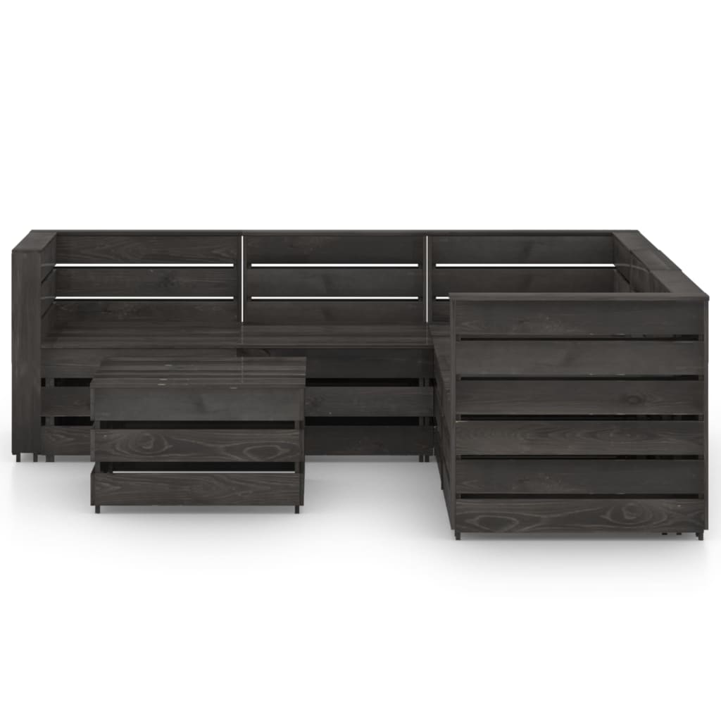 

vidaXL 6-delige Loungeset grijs geïmpregneerd grenenhout