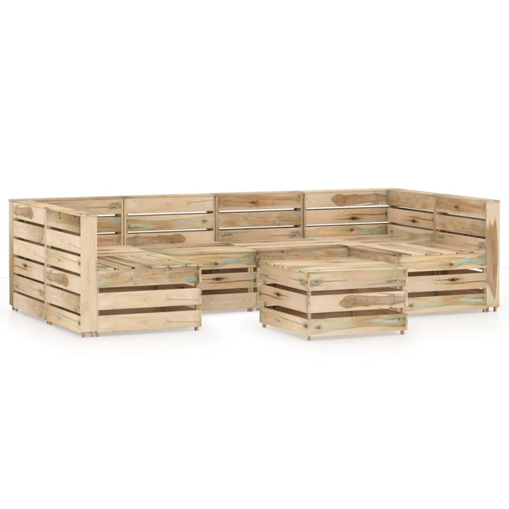 Poza vidaXL Set mobilier de gradina, 7 piese, lemn de pin verde tratat