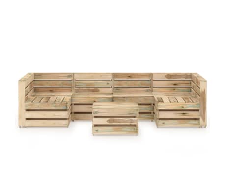 vidaXL Set de muebles de jardín 7 pzas madera de pino impregnada verde