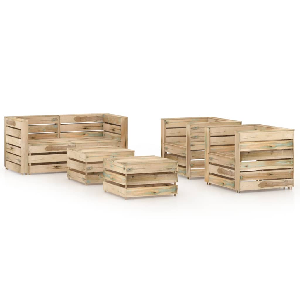 Poza vidaXL Set mobilier de gradina, 6 piese, lemn de pin tratat verde