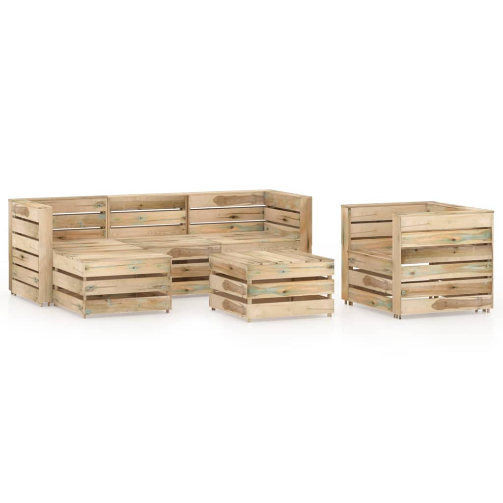 Poza vidaXL Set mobilier de gradina, 6 piese, lemn de pin verde tratat