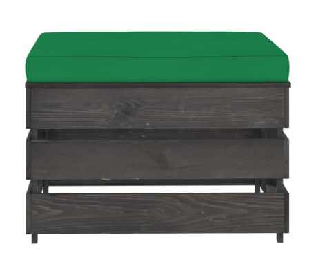 vidaXL Modulare Ottomane mit Kissen Grau Impr&auml;gniertes Holz