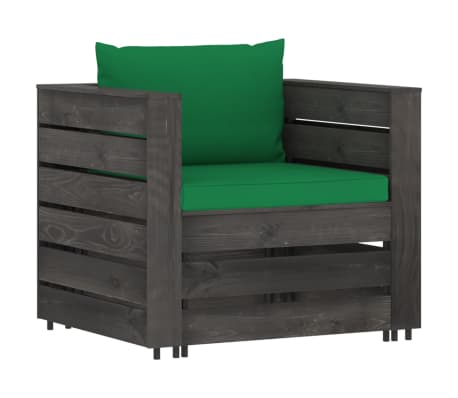 vidaXL 2-cz. zestaw wypoczynkowy do ogrodu, z poduszkami, drewniany