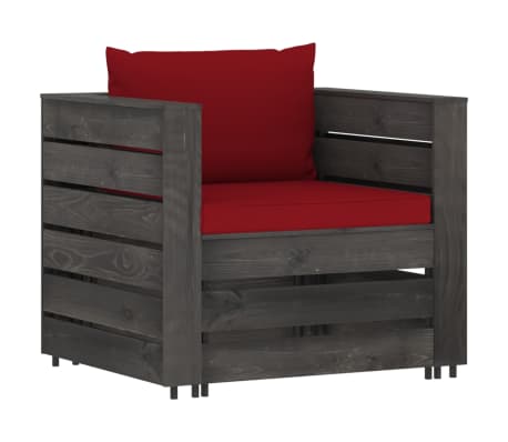 vidaXL Sodo komplektas su pagalvėlėmis, 2 dalių, impregnuota mediena