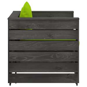 2dílná zahradní souprava s poduškami šedě impregnované dřevo - obrázek 5