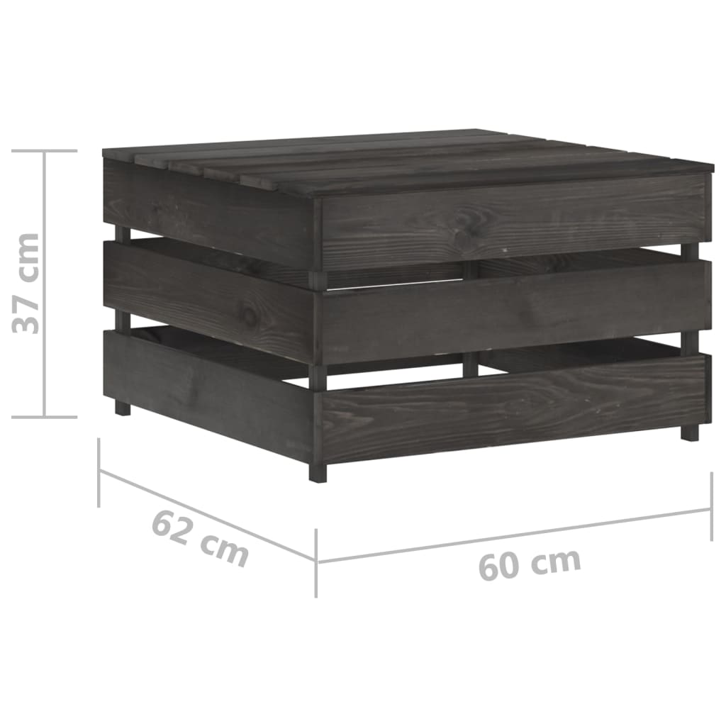 4-delige Loungeset met kussens grijs geïmpregneerd hout