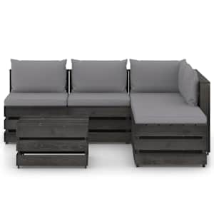 vidaXL Sodo komplektas su pagalvėlėmis, 6 dalių, impregnuota mediena