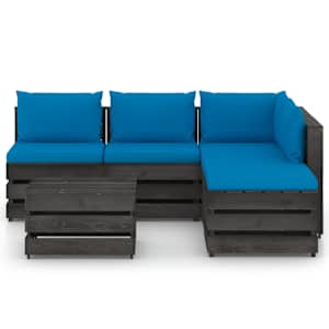 vidaXL Sodo komplektas su pagalvėlėmis, 6 dalių, impregnuota mediena