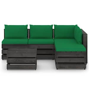 vidaXL Sodo komplektas su pagalvėlėmis, 6 dalių, impregnuota mediena