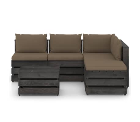 vidaXL Sodo komplektas su pagalvėlėmis, 6 dalių, impregnuota mediena