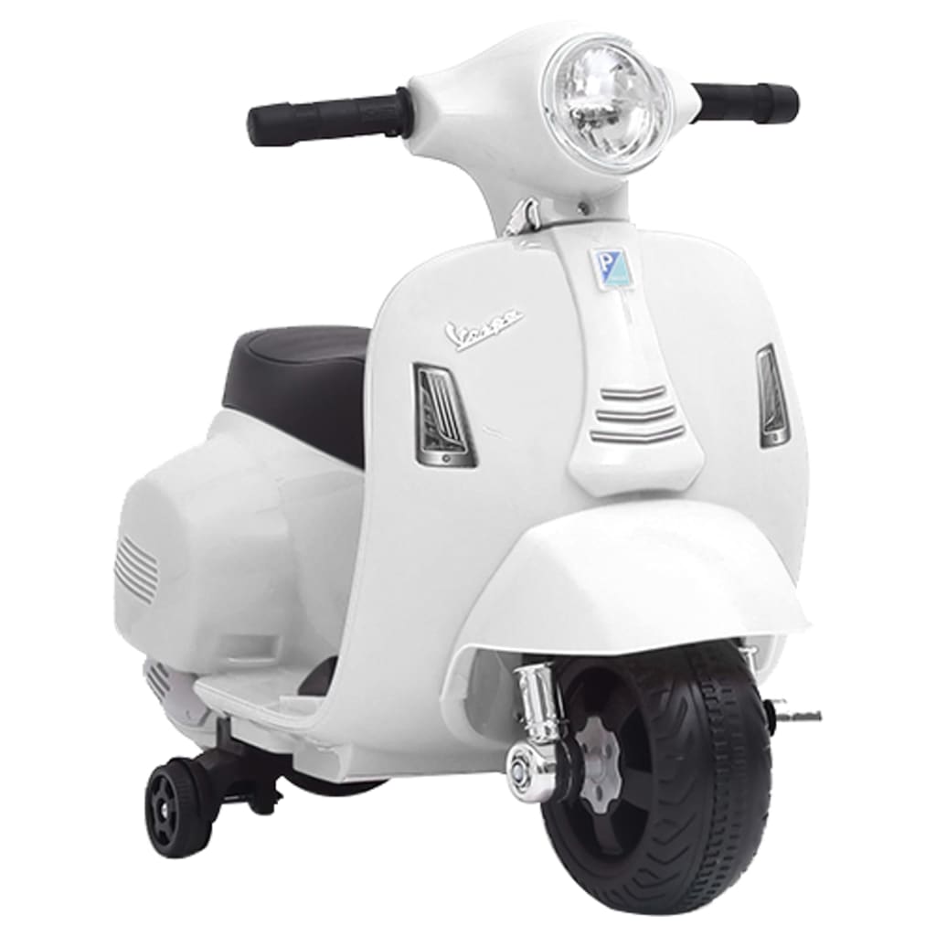 Sähkötoiminen lelumoottoripyörä Vespa GTS300 valkoinen