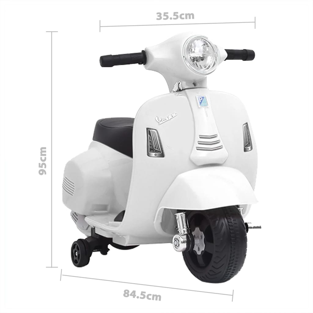 Vespa GTS300 fehér elektromos játék motorbicikli 
