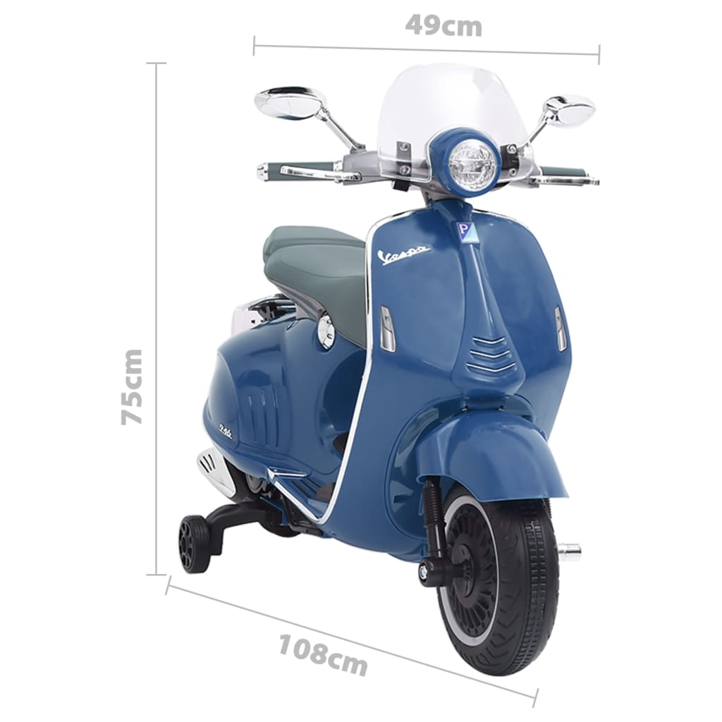 Dětská elektrická motorka Vespa GTS300 modrá