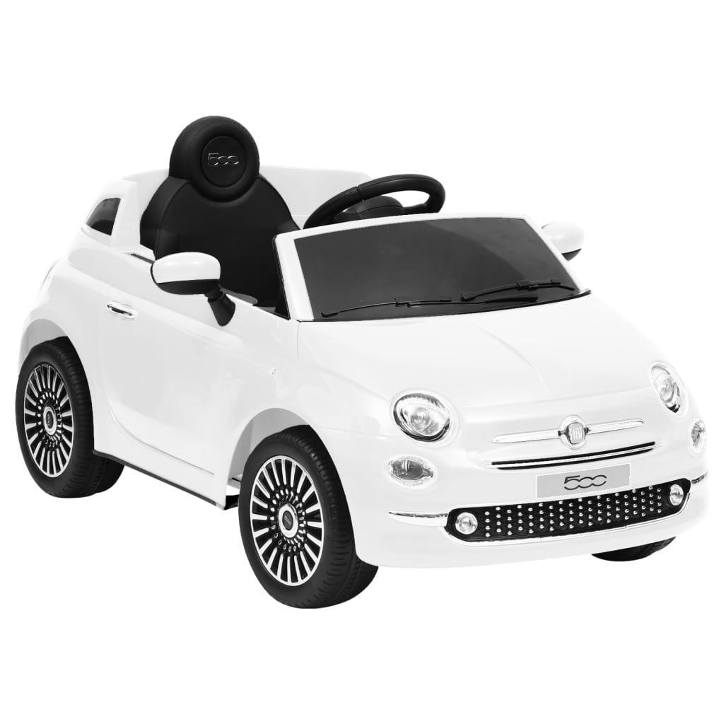 Fehér elektromos gyerek autó Fiat 500 