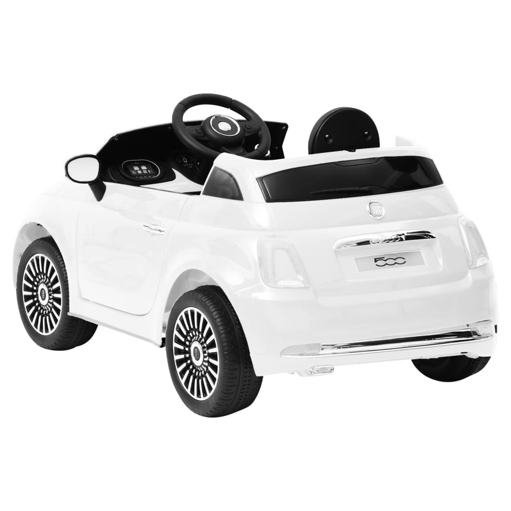 Fehér elektromos gyerek autó Fiat 500 