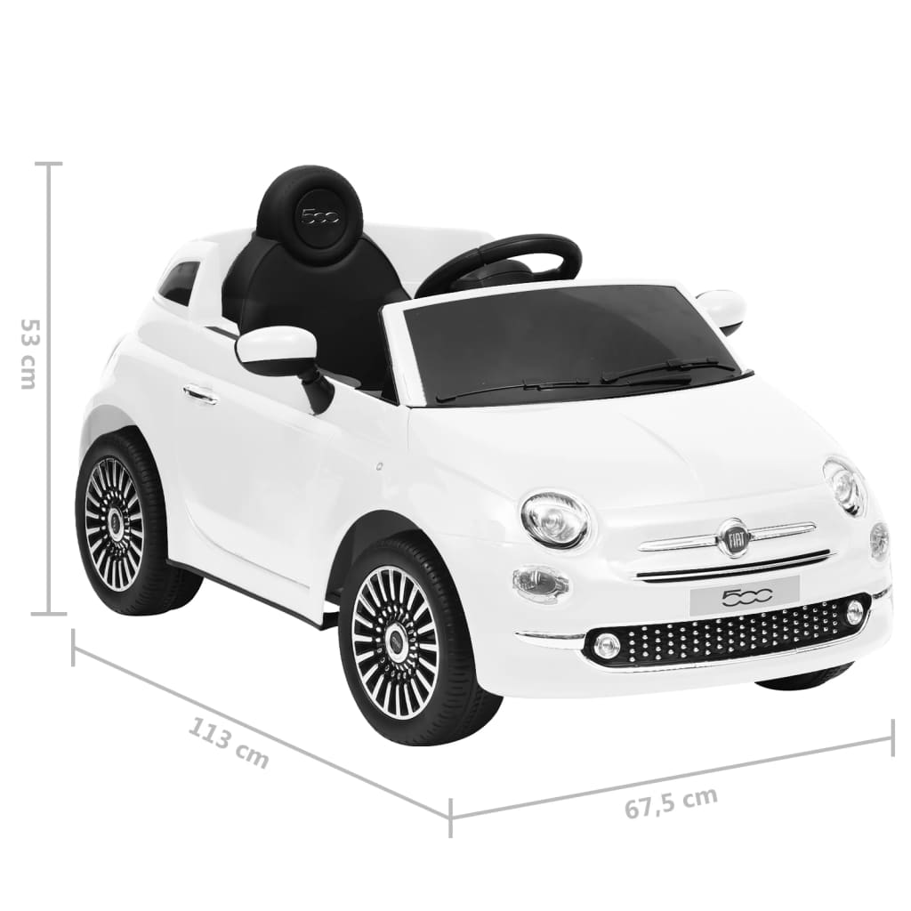 Детска електрическа кола Fiat 500, бяла