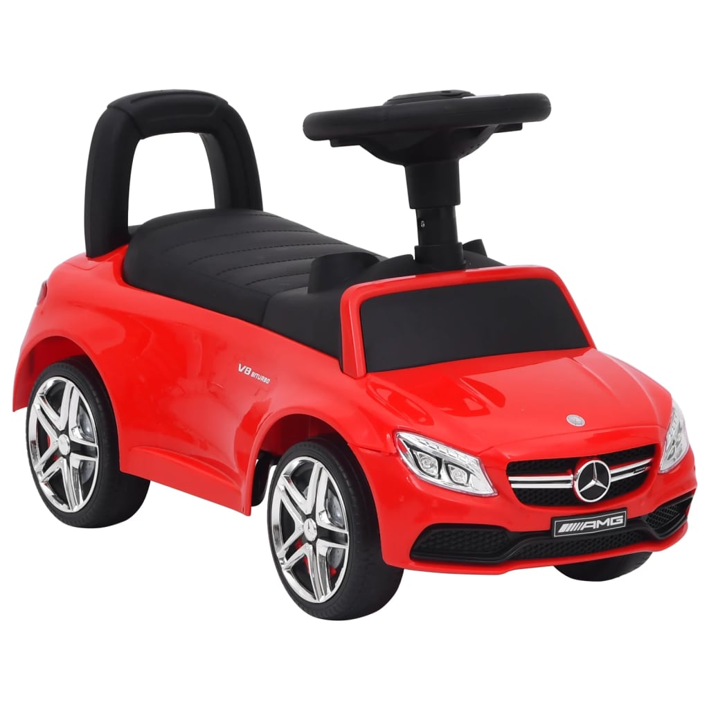 vidaXL Mașinuță pentru pași Mercedes-Benz C63, roșu vidaXL