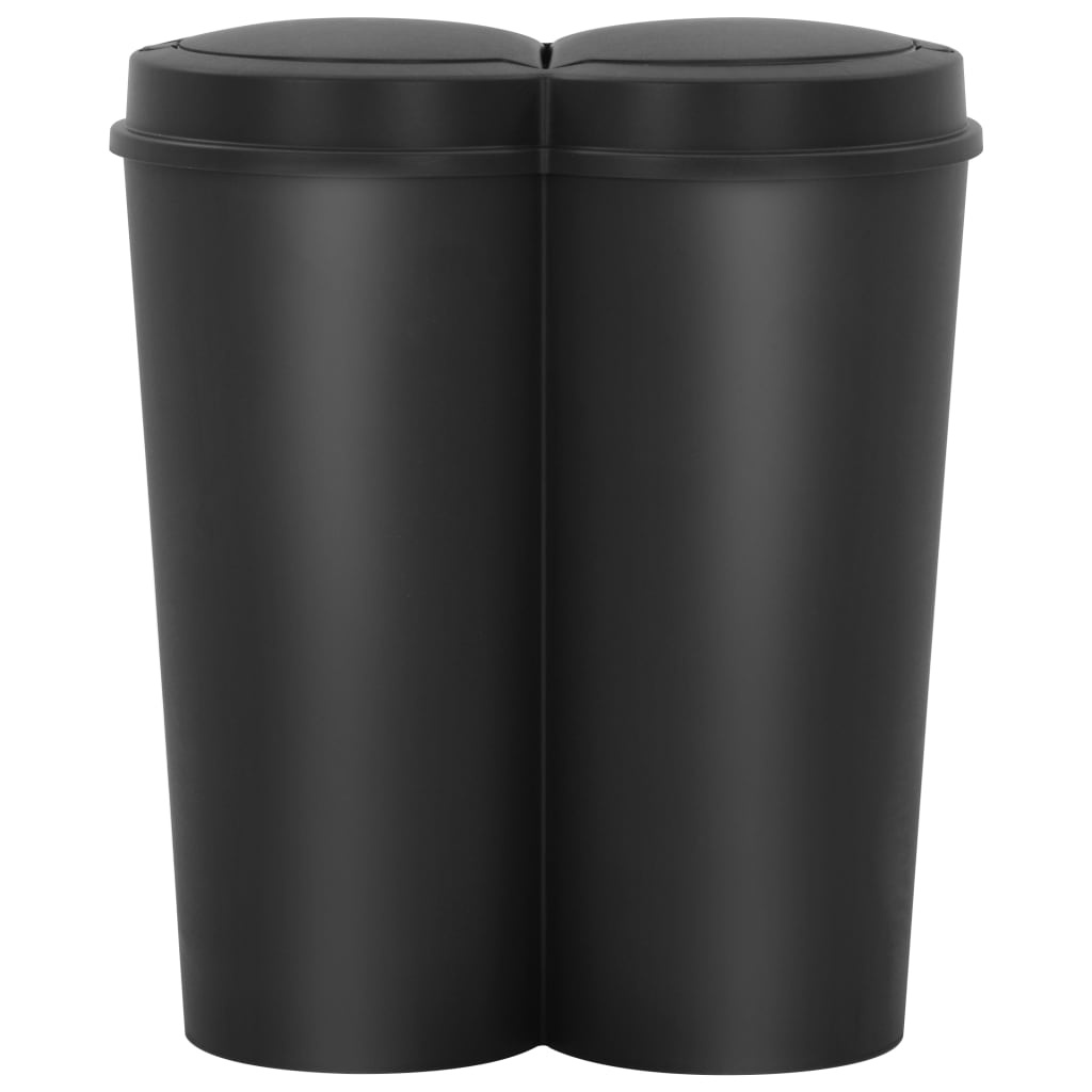  Dvojitý odpadkový kôš čierny 50 l
