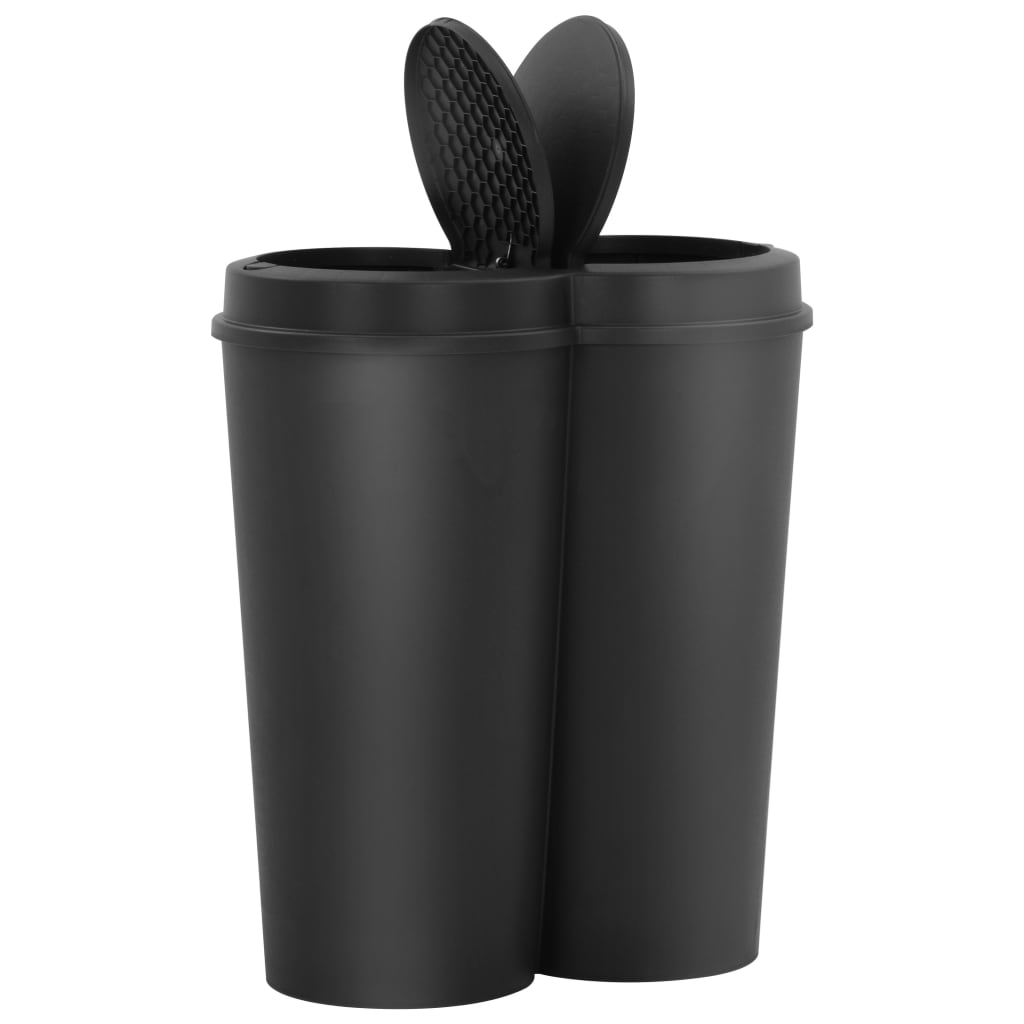  Dvojitý odpadkový kôš čierny 50 l