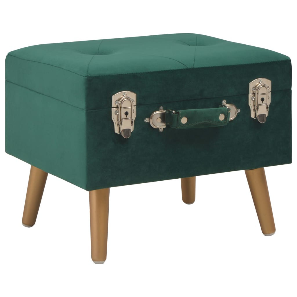 vidaXL Taburet de depozitare, verde, 40 cm, catifea vidaxl.ro