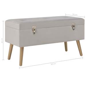 Lavice s úložným prostorem 80 cm šedá samet - obrázek 7