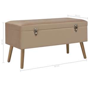 Lavice s úložným prostorem 80 cm béžová samet - obrázek 7