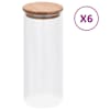 vidaXL klaasist s&auml;ilituspurgid, bambusest kaanega, 6 tk, 1000 ml