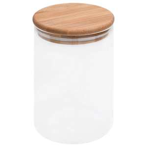 Skleněné dózy s bambusovým víčkem 4 ks 800 ml - obrázek 2