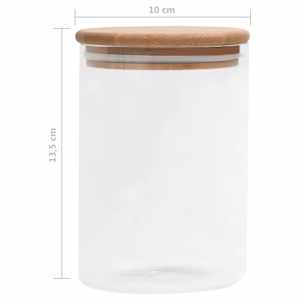 Skleněné dózy s bambusovým víčkem 4 ks 800 ml - obrázek 7