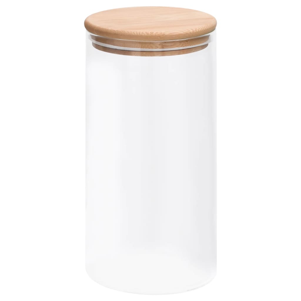 vidaXL Lasiset säilytyspurkit bambukansilla 4 kpl 1200 ml