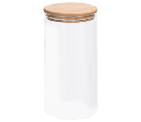 vidaXL Lasiset säilytyspurkit bambukansilla 4 kpl 1200 ml