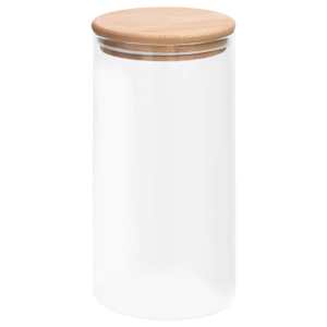 vidaXL Βάζα 4 τεμ. 1200 ml Γυάλινα με Καπάκι από Μπαμπού
