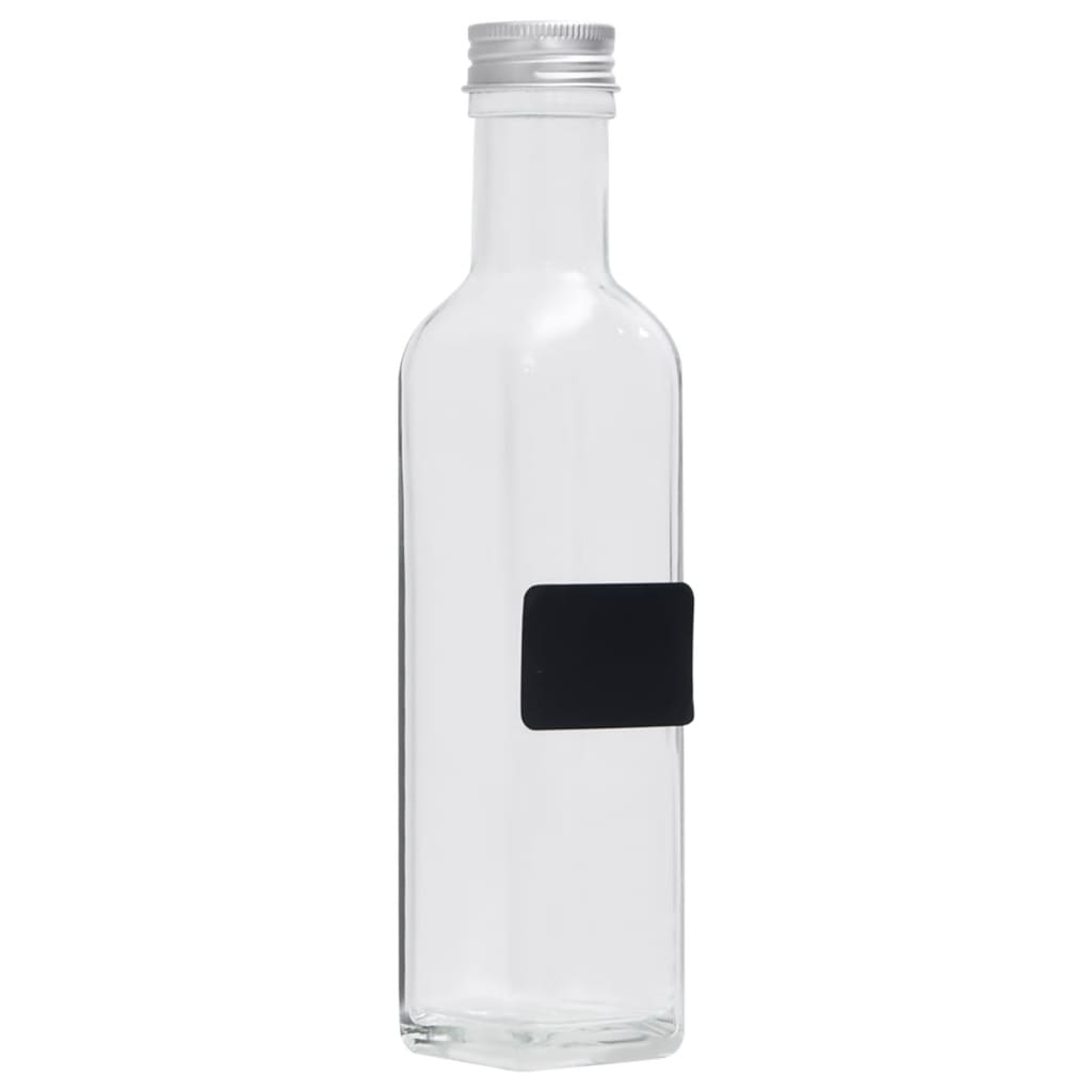 

vidaXL Flessen met schroefdop 12 st 250 ml rechthoekig glas