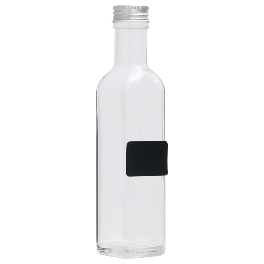 vidaXL Szklane butelki z zakrętkami, 20 szt., kwadratowe, 250 ml