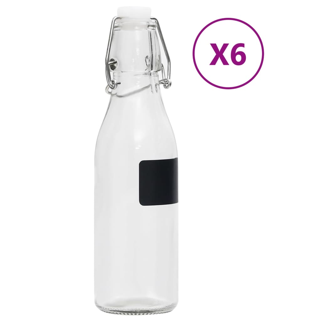 vidaXL Sticle cu dopuri ermetice, 6 buc., 250 ml, rotund vidaXL
