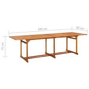 Zahradní jídelní stůl 280 x 90 x 75 cm masivní akáciové dřevo - obrázek 6