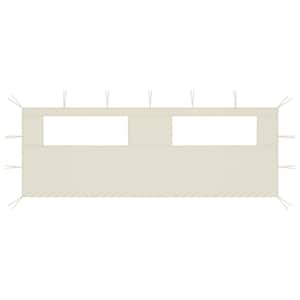 Stranica za paviljon z okni 6x2 m krem
