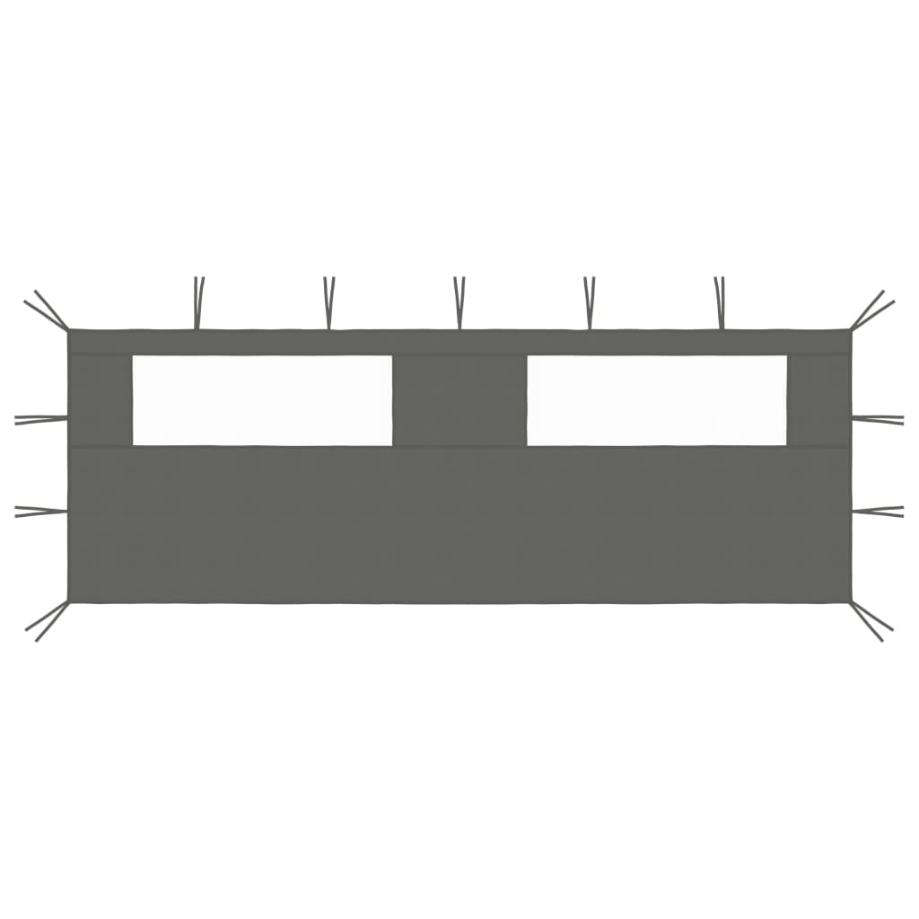 vidaXL Prieelzijwand met ramen 6×2 m antracietkleurig