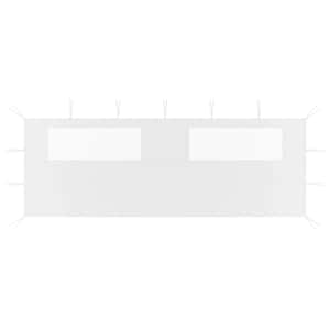 Stranica za paviljon z okni 6x2 m bela