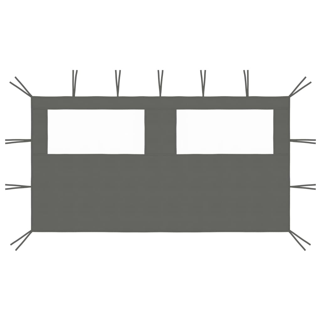 vidaXL Prieelzijwand met ramen 4×2 m antracietkleurig