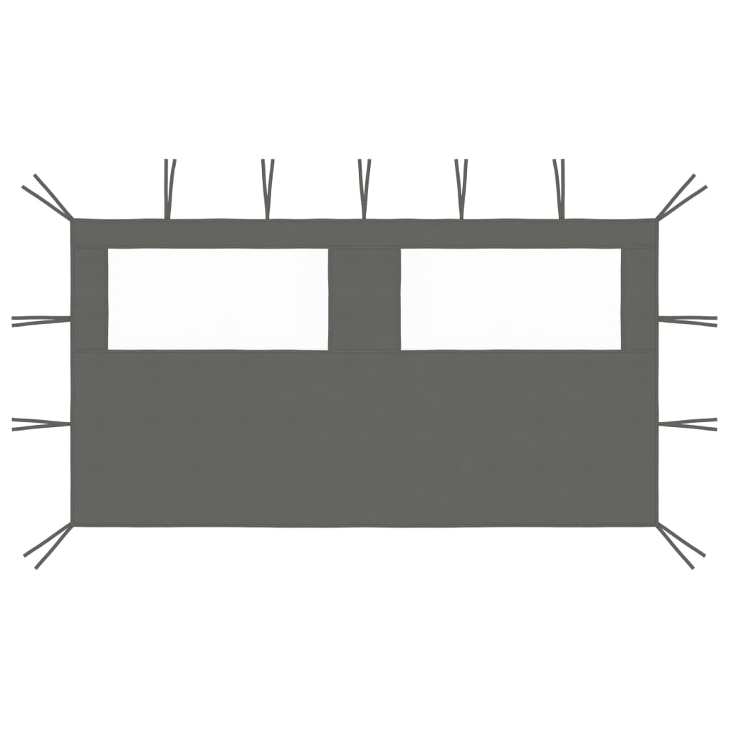 11: vidaXL pavillonvæg med vinduer 4x2 m antracitgrå