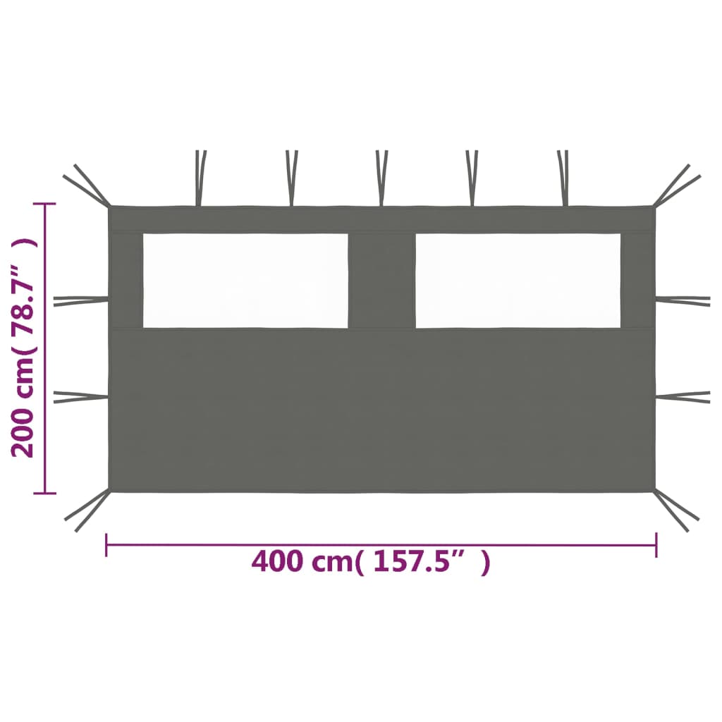 antracitszürke ablakos pavilonfal 4 x 2 m