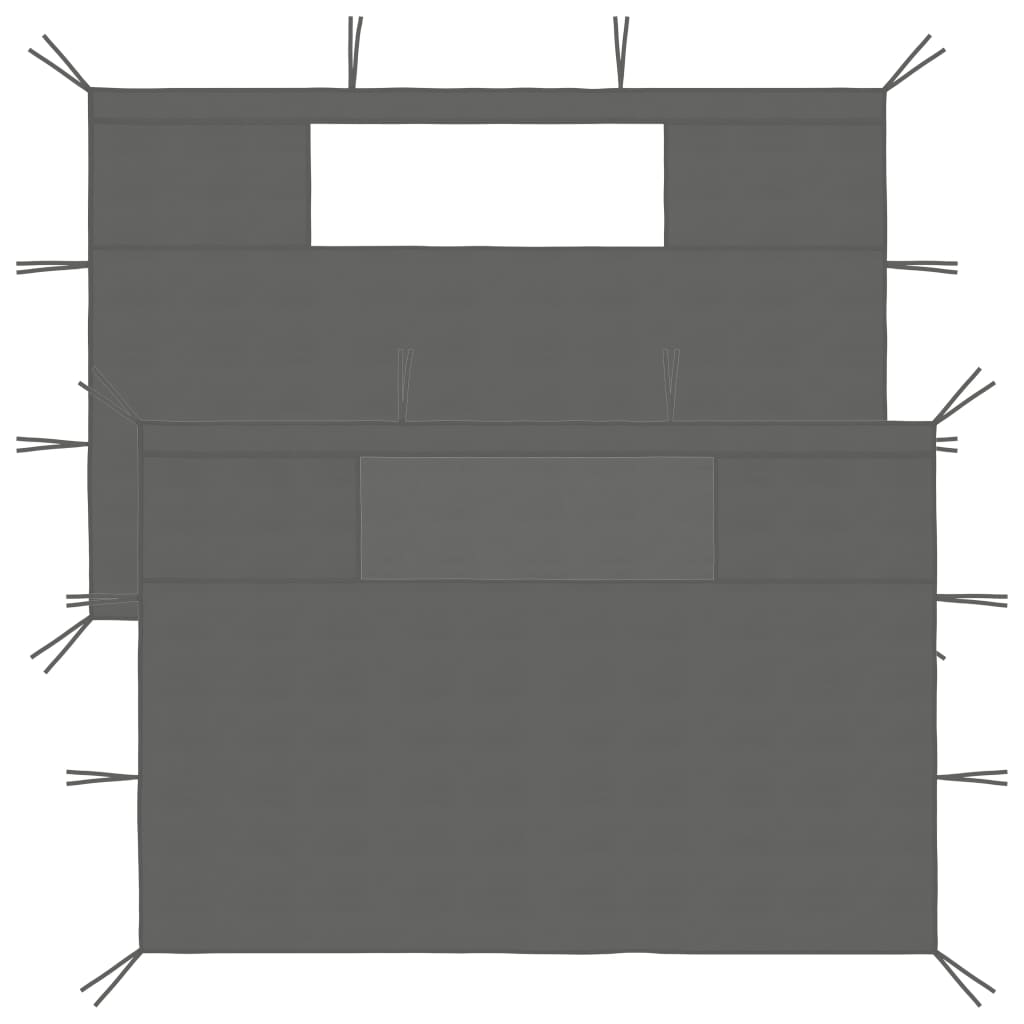 Pavillon-Seitenwände mit Fenstern 2 Stk. Anthrazit