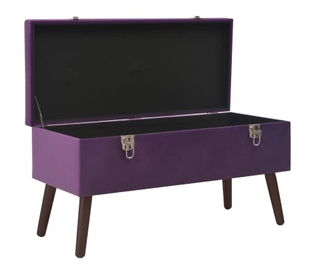 vidaXL Suoliukas su skyriumi daiktams, violetinis, 80cm, aksomas