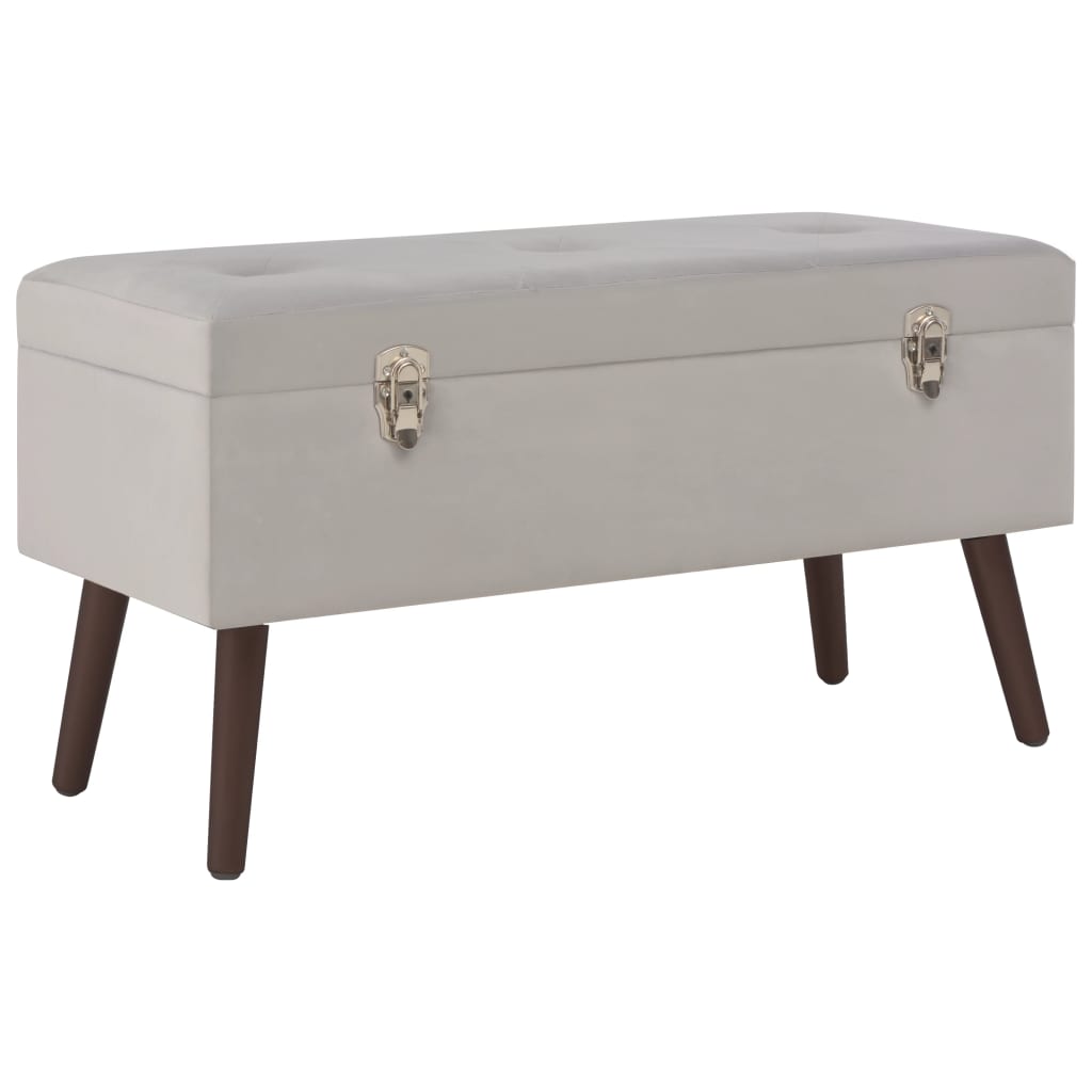 vidaXL Banchetă cu compartiment de depozitare, gri, 80 cm, catifea vidaxl.ro