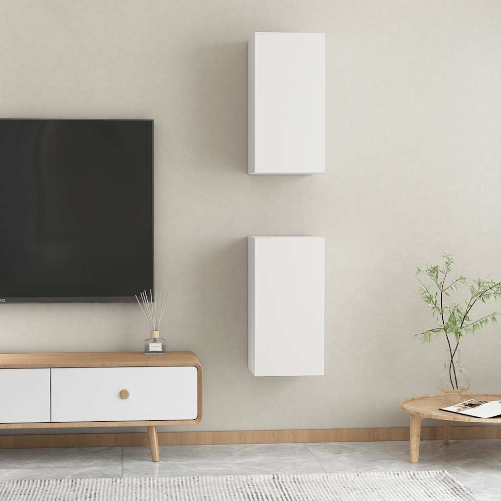 vidaXL Tv-meubelen 2 st 30,5x30x60 cm bewerkt hout wit afbeelding